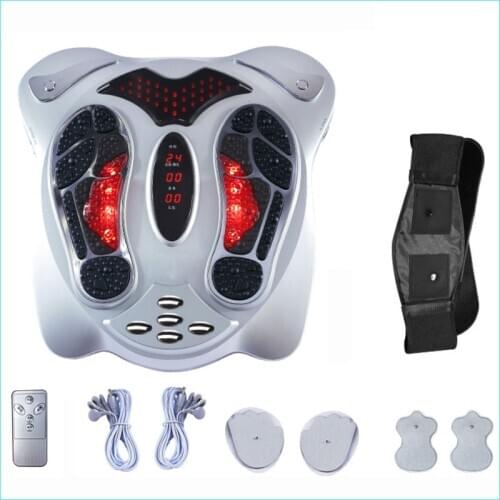 Electric Foot Massager Far Infrared Heat Anio Electromagnetic Points Reflexology Feet Massage Machine Slimming Belt EMS Pad Care