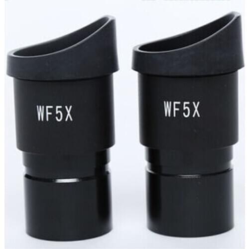 Brand New 2 pcs WF5X WideField Stereo Microscope Eyepiece With Eyeguard 30mm for Olympus Nikon
