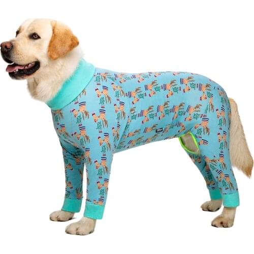 Cotton big dog clothes pajamas medium and large dog clothes jumpsuit four-legged clothes/full cover/dog clothes