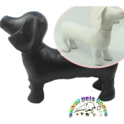 Leather Dog Mannequins PVC Dachshund Puppy Clothes Model Props S L Black White Sitting Posture Pet Products