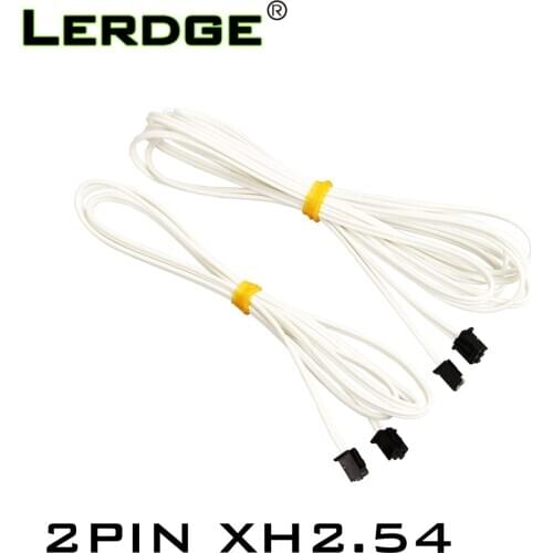 LERDGE XH2.54 2PIN Connection line 1M and 2M 3D Printer Parts White high temperature resistant flexible cord Dupont Line 2pcs