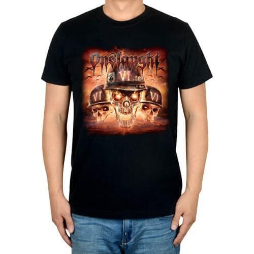 6 designs Summer Style Onslaught Rock shirt punk death heavy metal mma fitness XXXL Skull soldier demon skateboard Streetwear