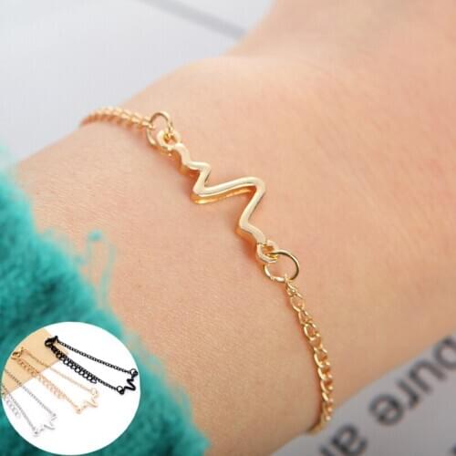 Fashion Heartbeat Bracelets for Women Stainless Steel Jewelry ECG Friendship Bracelet Bangle Special Gifts for Nurse Doctor