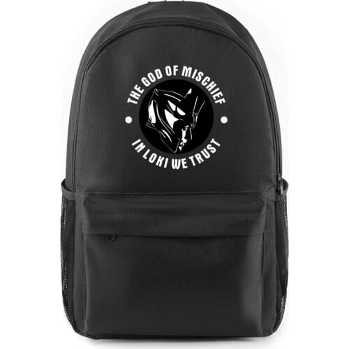 LOKI Fashion Oxford Cloth Shoulder Backpack Printed Multi Zipper Pack Casual Girls Student School Bag