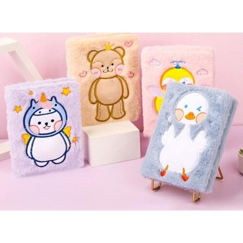 Cartoon Plush Notebook Cute Kawaii Cute Animals Can Make Sound Creativity Student Journal Notebook Student Supplies Planner Book