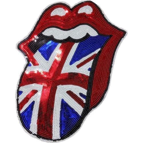 New Arrival Big Mouth Sequin Patches Sew On Jeans Sewing Supplies Decorative Patches Embroidery Applique EP1996