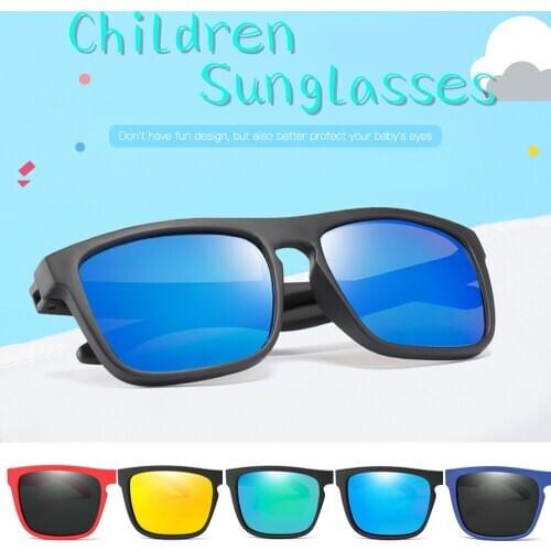 YAMEIZE Flexible Kids Sunglasses Polarized Boy Girls Square Sun Glasses Silicone Soft Frame Eyeglasses Baby Safety Eyewear UV400