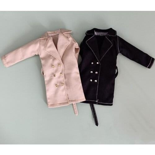Handmade Doll Blyth Clothes,Cool Long Sleeve Beige Black Wine Coat for 1/6 Doll Clothes Accessories (fit Barbies,ob24,Blyth Doll