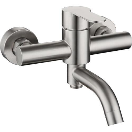 Dofaso Bathroom Shower Faucet Tap 304 Stainless Steel Bathtub Brushed Faucet Cold and Hot Mixing Valve with hand shower set