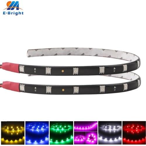 30CM 2pcs 5050 LED Waterproof Car Motorcycles Golf Cart Underglow Decorations Interior Exterior Led Lights Strip 12V White Red