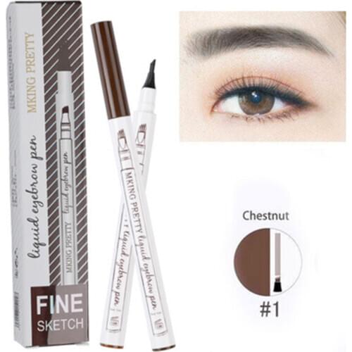 3D Waterproof Eyebrow Pencil Liquid Smooth Eye Brow Tattoo Pen 4 Fork Tips Long Lasting Eyebrow Pencil Makeup Tools