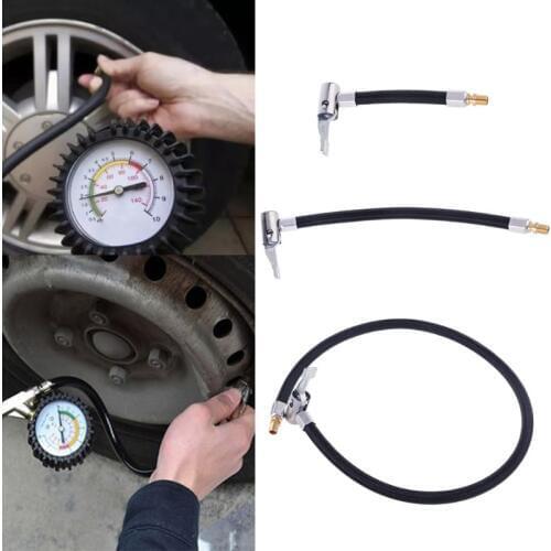 Tire Air Inflator Hose Adapter Twist Lock Connection Locking Air Chuck with Air Hose and Standard Tire Valve Fine Thread
