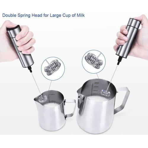 Milk Frother Stainless Steel Foamer Bubbler Milk Foaming Machine Set for Coffee Matcha Whisk Drink