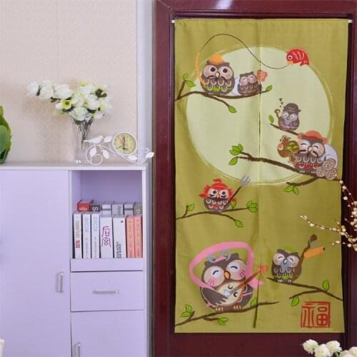 Knitting Blessing Cartoon Door Curtain Cute Owl Feng Shui Good Fortune Bedroom Kitchen Ornament