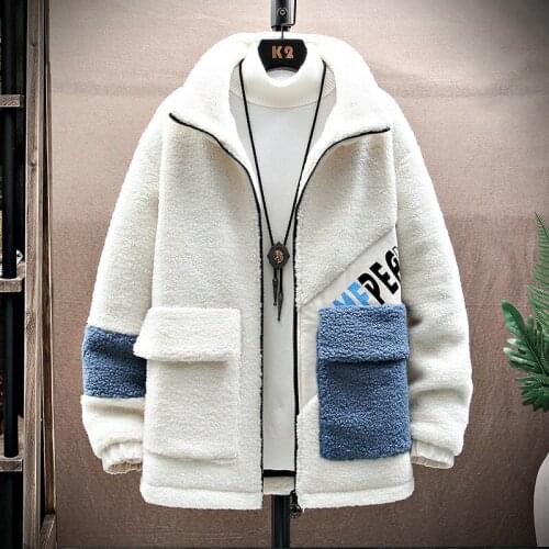 Winter Casual Mens Polar Fleece Thick Jacket Man Pathwork Turn-down Collar Coat Fleece-lined Parkas Male 3 Colors M-4XL JK2026