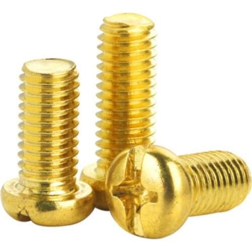 50pcs DIN7985 M2 M2.5 M3*4/5/6/8/10/12 phillips Brass Round Pan head machine screws