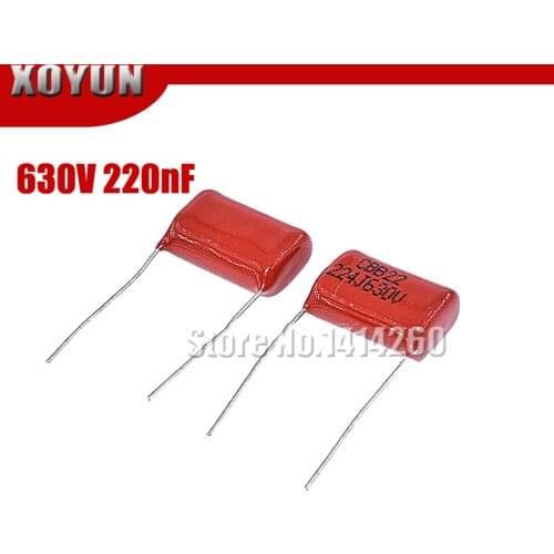 10PCS 630V224J 0.22UF Pitch 15mm 224 630V 220nf CBB Polypropylene film capacitor