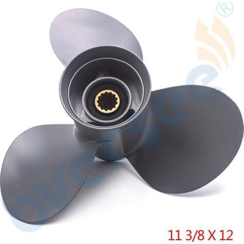 11 3/8X12 Pitch Aluminum Outboard Propeller For Honda Outboard Engine 35-60HP 58130-ZV5-012AH