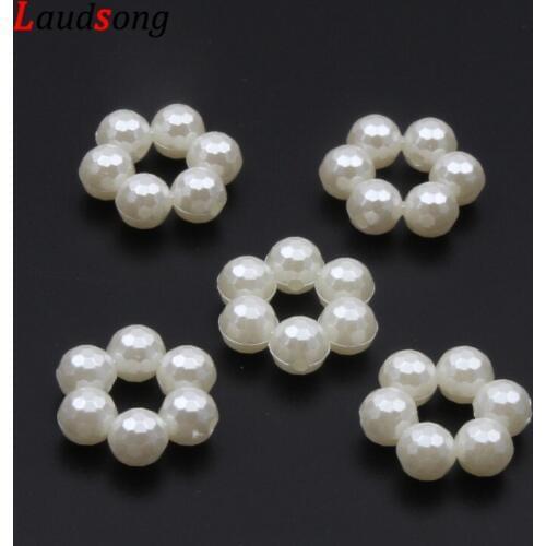 20pcs 21x23mm Off-white Circle Ring Faceted Acrylic Beading Loose Spacer Beads For Jewelry Making Diy Accessories