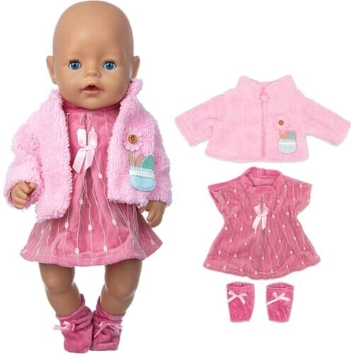 2020 New Skirt + Coat Fit For 43cm Born baby Doll clothes reborn Doll Accessories