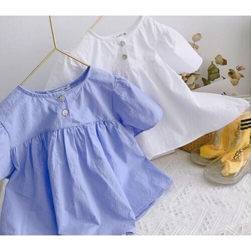 2021 New Summer Childrens Clothes Girl Baby Shirt Small Fresh Short Sleeve T-shirt