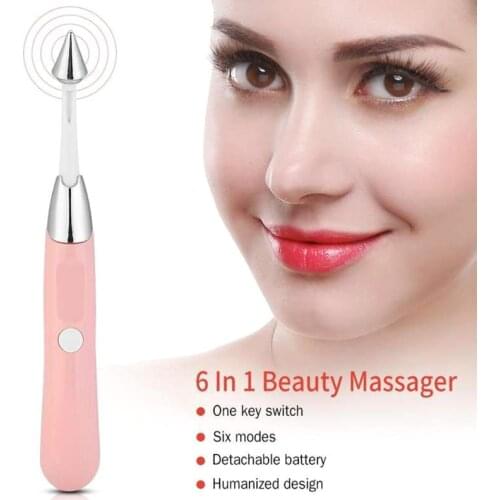 6 In 1 Electric Tinnitus Relief Massager Wand Anti Age Face Lifting Massager Tool EY669
