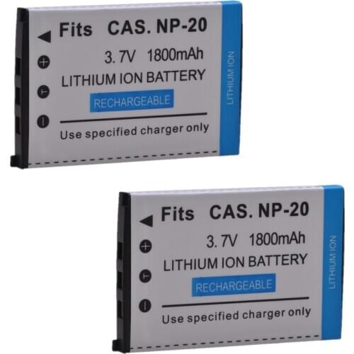 2Pcs NP-20 CNP20 NP20 Battery for Casio EX-Z7 Z8 Z11 Z60 Z65 Z70 Z75 Z77 S100 S500 S600 S770 S880 M1 M2 M20 S1 S2 S3 S20, NP 20