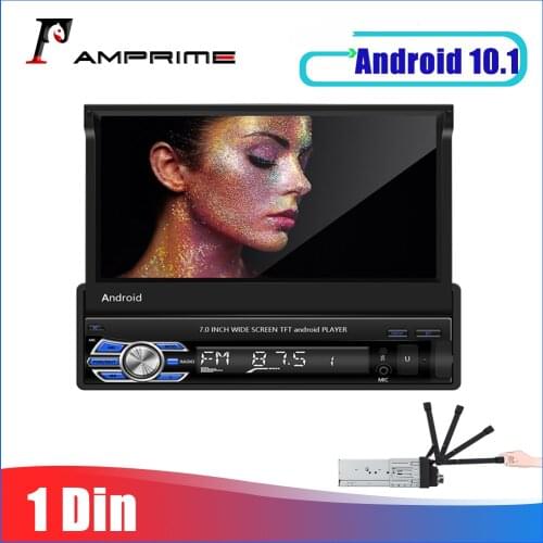 AMPrime 7'' Car Radio GPS Autoradio 1Din Android 10.1 Car Multimedia Player Mirror Link Auto MP5 GPS Bluetooth USB FM AUX Radios