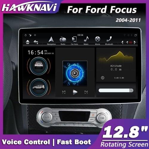 Hawknavi 12.8" Android Car Stereo Receiver For Ford Focus 2004-2011 GPS DVD Radio Navigation Headunit Carplay With PX6 DSP
