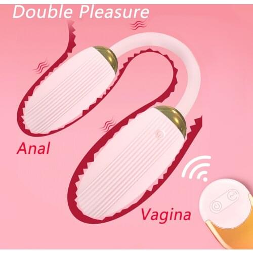 Jump Egg Wireless Adult Products Couples Remote Control Dildo G Spot U Silicone Stimulator Double Vibrators Sex Toy For Woman