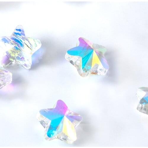 Star Shape Hole Beads For Bracelets Necklace Ab Color Glass Strass Crystals Rhinestones With Hole Sew On Stones Crystals