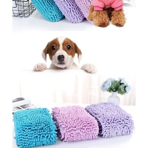 Pet Bath Towel Quick Fast Drying Absorbent Cat Dog Bath Blanket Fiber Chenille Grooming Towels Puppy Dog Cleaning Gloves 60*35CM