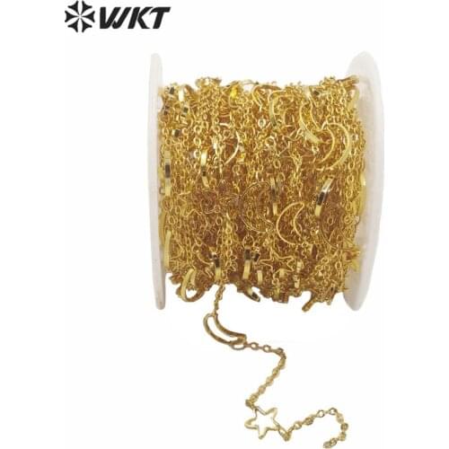 WT-BC140 Fashion gold electroplated moon and sun chain Gorgeous charming brass chain for DIY jewelry design women necklace chain