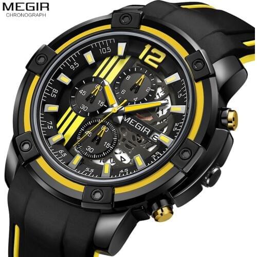 Reloje 2019 MEGIR Men Watch Male Silica Automatic date Quartz Watches Mens Luxury Brand Waterproof Sport Clock Relogio Masculino
