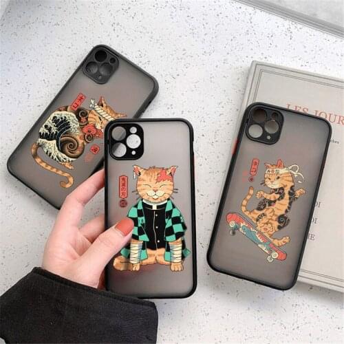 Funny Cat Phone Case for IPhone 12 11 Pro Max 12 Mini 6s 7 8 Plus XS Max X XR SE 2020 Matte Clear Cover Coque Fundas