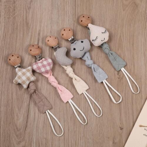 Baby Pacifier Clip Chain Cotton Cartoon Country Style Pacifier Holder Dummy Clips Handmade Baby Christmas Gift G99C