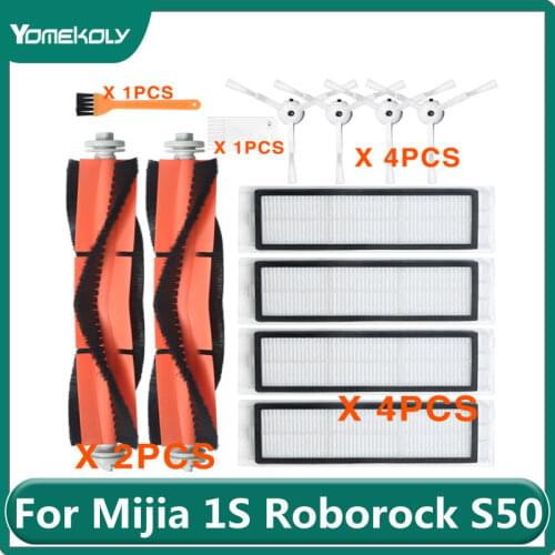 For Xiaomi Mijia 1/1S Roborock S50 S55 S5 MAX S6 Pure/MAXV T4 Robot Vacuum Cleaner Main Brush Side Brush HEPA Filter Mop cloth