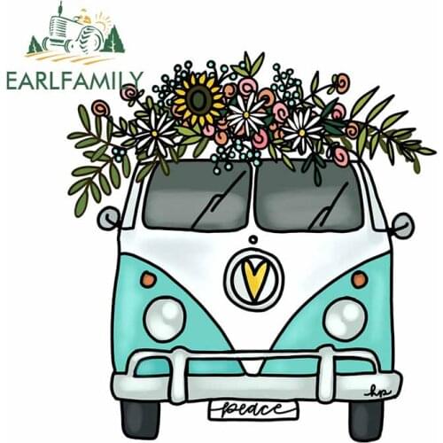 EARLFAMILY 13cm For Vintage Camper Style Van Car Stickers Waterproof Decal Repair Sticker Personality Creative Funny Anime Decor