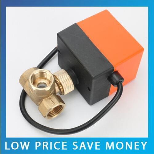 24V DN25 Electric 3-Way Brass Ball Valve