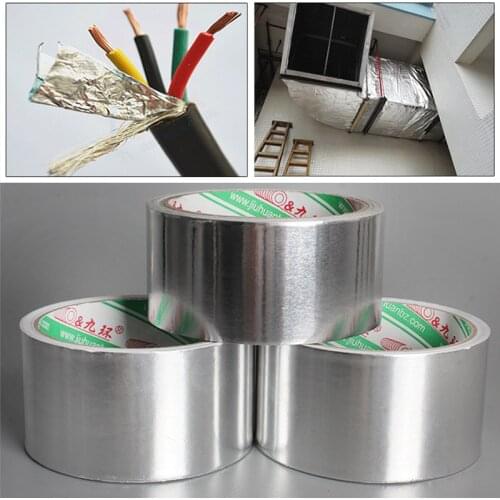 4.8CMx10M 5.0CMx18M Aluminium Foil Adhesive Tape Thermal Resist Duct Repairs High Temperature Resistant Foil Adhesive Tape