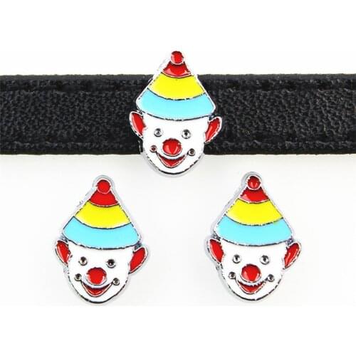 Colorful Enamel Fencing Athlete Clown 8MM Slider Charms Fit Pet Collar DIY Wristband & Bracelet Making Dropshipping