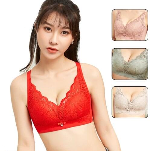 Pregnant Womens Latex Cotton Breastfeeding Underwear Lace No Steel Ring No Trace Gather Collect And Breast Bras Circumference