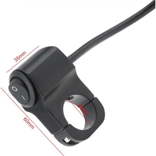 Motorcycle Switches 7/8'' 22MM Black 12V 2 Lines Aluminum Alloy Handlebar LED Headlights Retro Switch for Motorcycle Universal