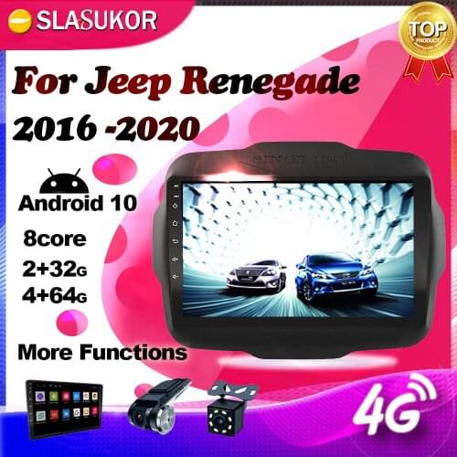 Android 10.0 Multimedia Player For Jeep Renegade 2016 2017 2018 2019 2020 Navigation 4G Car Auto Radio GPS Keine No 2din DVD