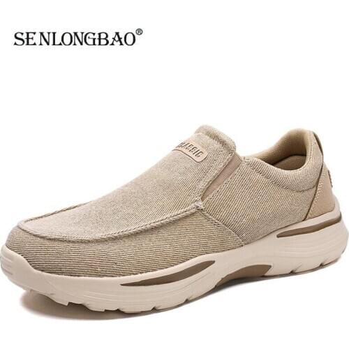 Mens Casual Shoes Denim Canvas Shoes Breathable Men Autumn Vulcanized Shoes Slip Wear Mens Flat Shoes Light Summer Men Shoes