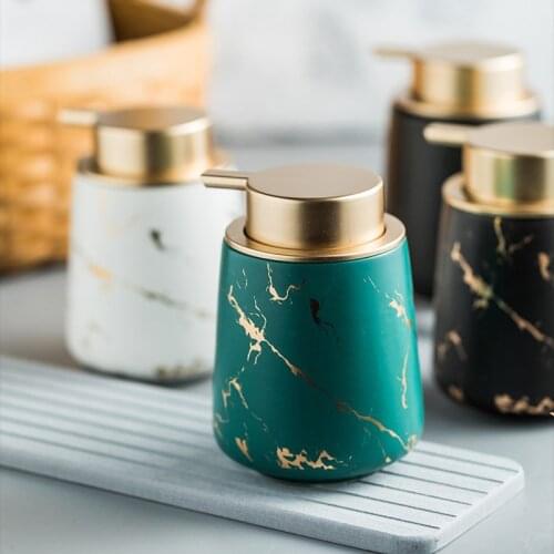 Nordic Lotion Bottle Household Hotel Ceramic Marble Pattern Hand Sanitizer Disinfectant Soap Dispenser Bathroom Accessories