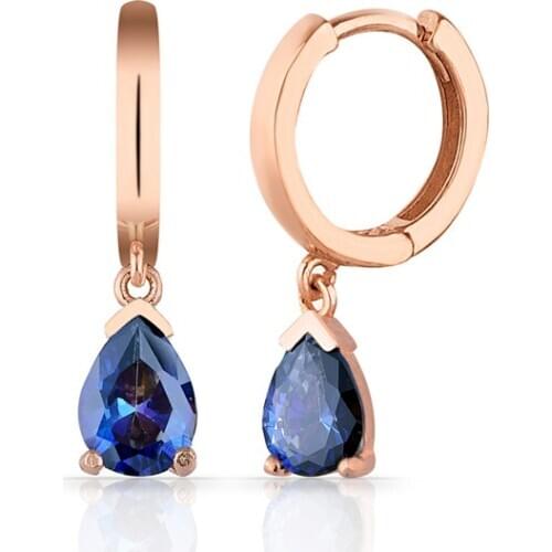 Newdesign 925 Sterling Silver Earrings Water Drop Jewelry For Women Rose Gold Plated With Zircon Drop Earrings