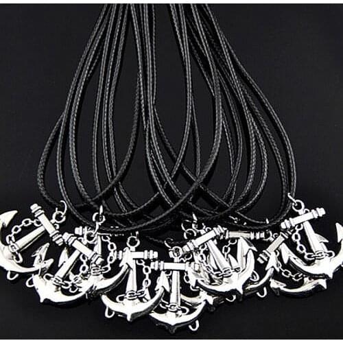 Wholesale 10pcs/LOT Fashion Men Womens Jewelry Sailor style Vintage Anchor pendant necklace jewelry gift