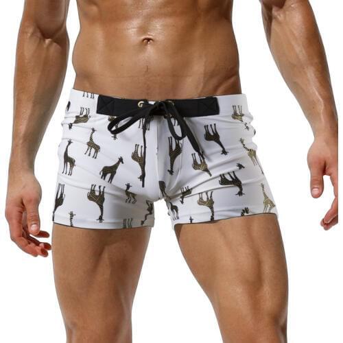 Sexy men low rise swimwear mens swim boxer shorts male bikini swimsuits gay bathing trunks quick dry man swimming Surfing shorts