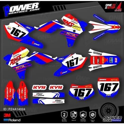 PowerZone Custom Team Graphics Backgrounds Decals 3M Stickers Kit For YAMAHA 14-18 YZ250F 15-18 YZ250FX WRF250 14-17 YZ450F 024